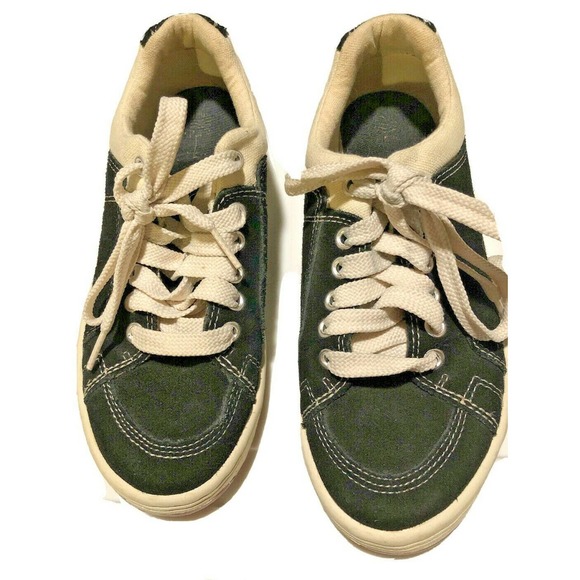 SIMPLE Brand Shoes 5 Old School Suede/ Canvas Lace Up Comfort Black Preowned. - Picture 1 of 7